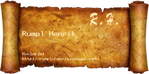 Rumpl Henrik névjegykártya